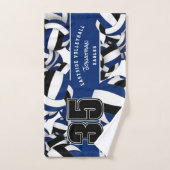 多くのバレーボールカスタム選手の名前のブルーブラック ハンドタオル (ハンドタオル)