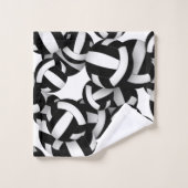 多くのバレーボール競技団体名白黒 バスタオルセット (ウォッシュタオル)