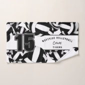 多くのバレーボール競技団体名白黒 バスタオルセット (ハンドタオル)