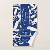 多くのバレーボール選手の名前の青いチームカラー ハンドタオル (ハンドタオル)
