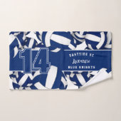 多くのバレーボール選手の名前の青いチームカラー バスタオルセット (ハンドタオル)