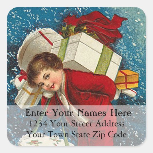 多くのパッケージヴィンテージクリスマス住所 シール (正面)