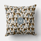 多くのパーソン・ジャック・ラッセル・テリア犬パターン クッション (裏面)