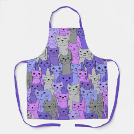 多くのパープルキャッツデザイン エプロン