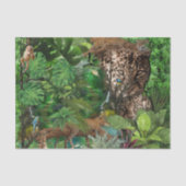 多くのヒョウの柔らかい日焼け色の繰り返しパターン 薄葉紙 (正面)