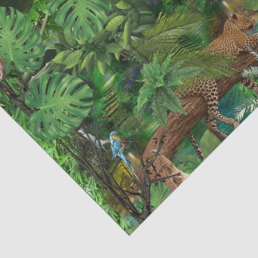 多くのヒョウの柔らかい日焼け色の繰り返しパターン 薄葉紙 (詳細)