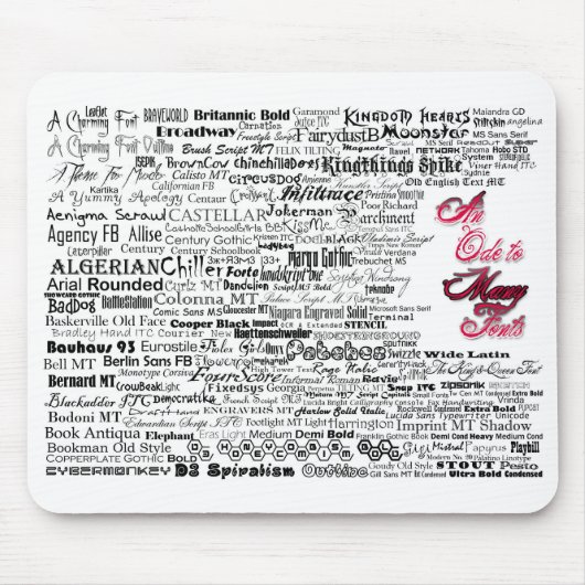 多くのフォントのマウスパッドへのオード マウスパッド (正面)