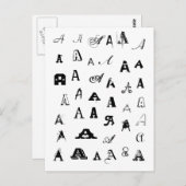 多くのフォント。 あなたの手紙。 カスタムなモノグラムの郵便はがき ポストカード (正面/裏面)