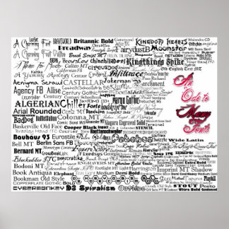 多くのフォント ポスター