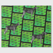 多くのブラックアイリッシュウルフハウンド ラッピングペーパー (フラット)