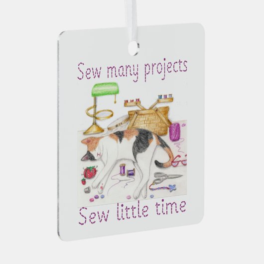 多くのプロジェクトを縫う少し時間パーソナライズされた メタルオーナメント (正面右)