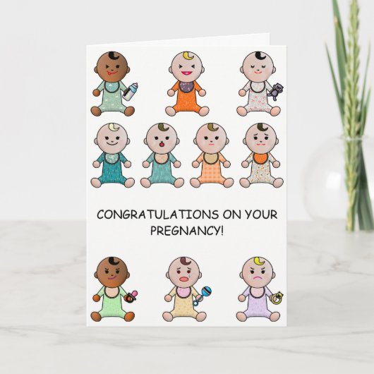 多くのベビーの妊娠おめでとう カード (正面)