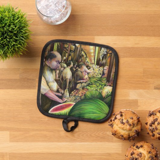 多くのメロン、多くの人 鍋敷き (トップダウン)