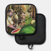 多くのメロン、多くの人 鍋敷き (正面/裏面)