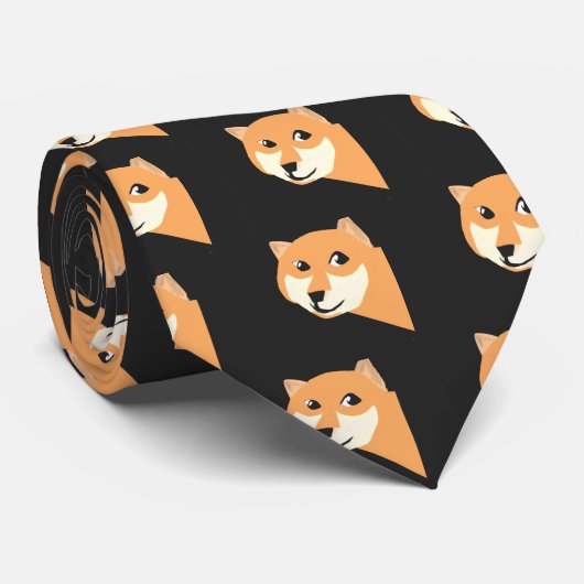 多くのワウの柴犬-暗闇 ネクタイ (ロール)