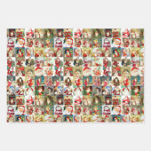 多くのヴィンテージサンタクロース ラッピングペーパーシート (正面)