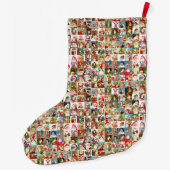 多くのヴィンテージサンタ ラージクリスマスストッキング (裏面)