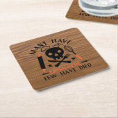 多くの人が食べここで死んだ引用文はほとんどなおもしろいい スクエアペーパーコースター (アングル)