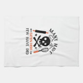 多くの人が食事をし、少数が死亡 面白い名言 キッチンタオル (横)