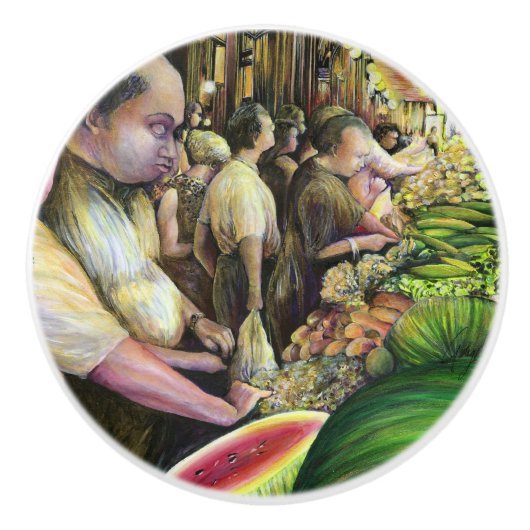 多くの人、多くのメロン、ブダペスト セラミックノブ (正面)