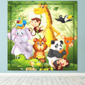 多くの動物漫画のアートワークのキャンバス印刷 キャンバスプリント (インサイチュ (ウッドフロア))