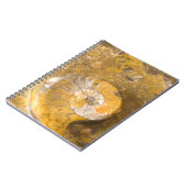 多くの化石及びアンモナイトの写真を含んでいる石 ノートブック (左側)