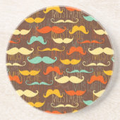 多くの口ひげ背景コースター コースター (正面)