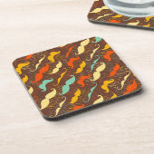 多くの口ひげ背景コースター（4セット） コースター (左側)