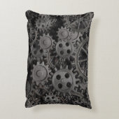 多くの古い錆ついた金属のギアか機械部品 アクセントクッション (裏面(縦))