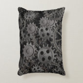 多くの古い錆ついた金属のギアか機械部品 アクセントクッション (正面(垂直))