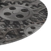 多くの古い錆ついた金属のギアか機械部品 カッティングボード (角)