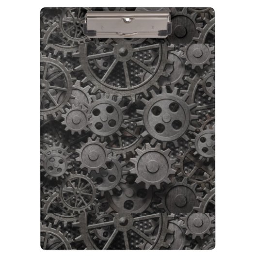 多くの古い錆ついた金属のギアか機械部品 クリップボード (正面)