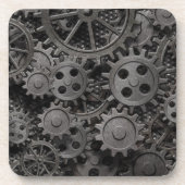 多くの古い錆ついた金属のギアか機械部品 コースター (正面)