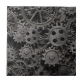 多くの古い錆ついた金属のギアか機械部品 タイル (正面)