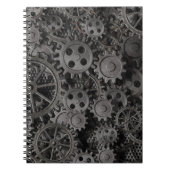 多くの古い錆ついた金属のギアか機械部品 ノートブック (正面)