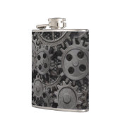 多くの古い錆ついた金属のギアか機械部品 フラスク (左)