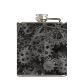 多くの古い錆ついた金属のギアか機械部品 フラスク (裏面)