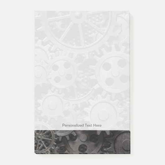 多くの古い錆ついた金属のギアか機械部品 ポストイット (正面)