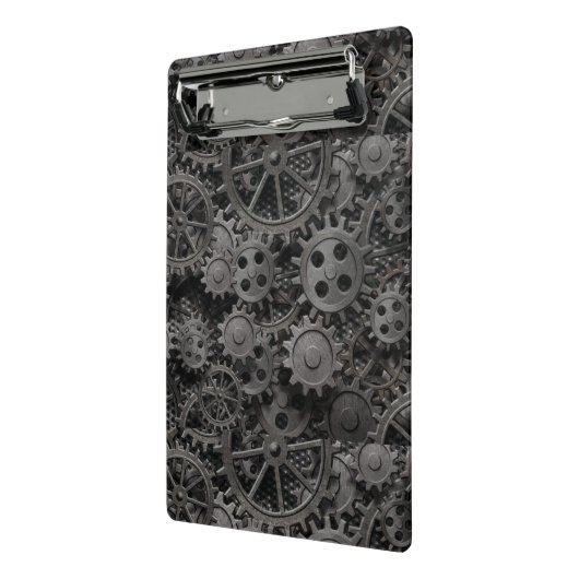 多くの古い錆ついた金属のギアか機械部品 ミニクリップボード (アングル2)