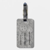 多くの古い錆ついた金属のギアか機械部品 ラゲッジタグ (裏面縦)