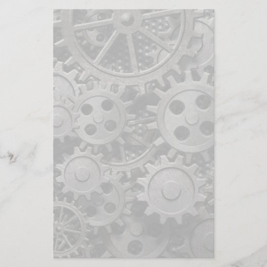 多くの古い錆ついた金属のギアか機械部品 便箋 (正面)