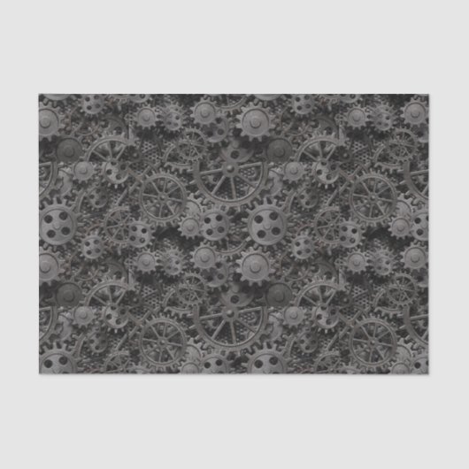 多くの古い錆ついた金属のギアか機械部品 薄葉紙 (正面)