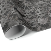 多くの古い錆びた金属ギアまたは機械部品 ラッピングペーパー (ロールコーナー)