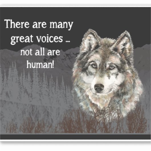 多くの声素晴らしすべての人間の狼の引用文 シール (正面)