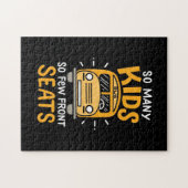 多くの子供たちをバスで運転する ジグソーパズル (横)