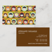 多くの子供のコラージュのベビーシッターをする名刺 名刺 (正面/裏面)