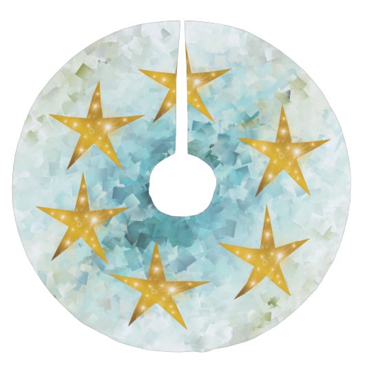 多くの小さなグレーとブルーのダイヤモンドがブラシをかけたポリエステル ブラッシュドポリエステルツリースカート (正面)