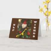 **多くの小妖精や小人とキスの願い** カード (黄色い花)