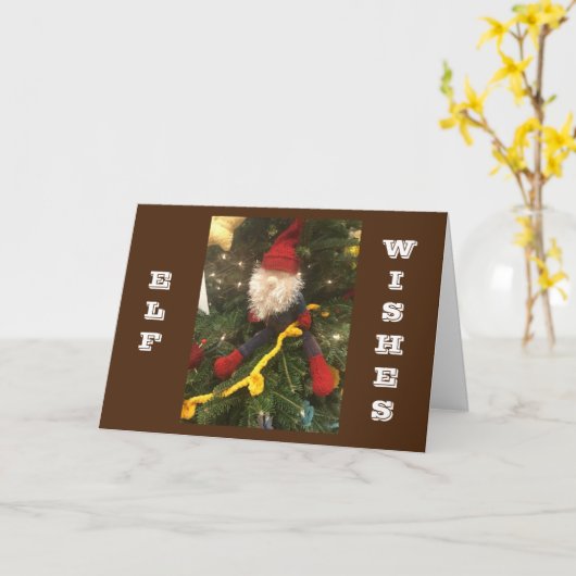 **多くの小妖精や小人とキスの願い** カード (黄色い花)