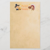 多くの巡礼感謝してい者と先住民は共に感謝する 便箋 (正面)